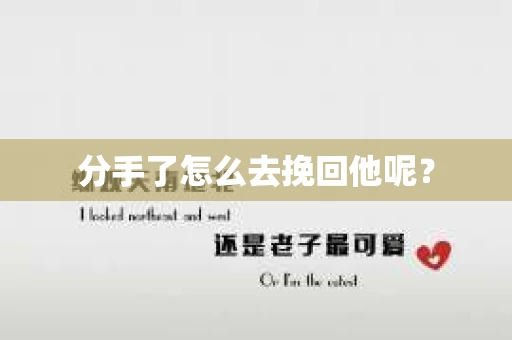 分手了怎么去挽回他呢？