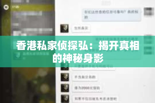 香港私家侦探弘：揭开真相的神秘身影
