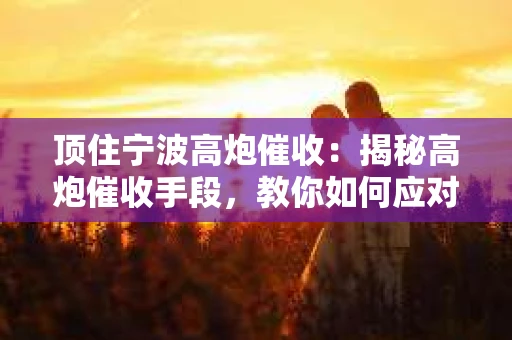 顶住宁波高炮催收：揭秘高炮催收手段，教你如何应对