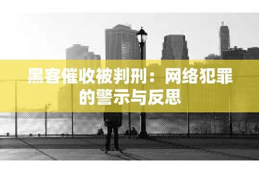 黑客催收被判刑：网络犯罪的警示与反思