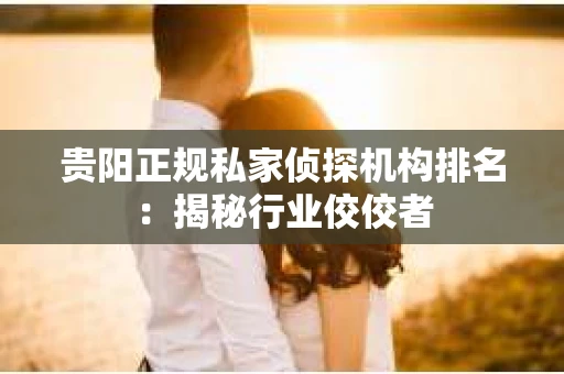 贵阳正规私家侦探机构排名：揭秘行业佼佼者