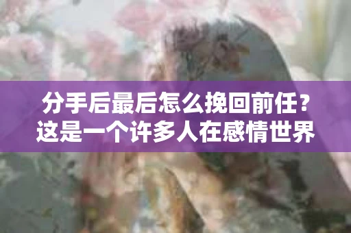 分手后最后怎么挽回前任？这是一个许多人在感情世界中都会面临的问题。面对分手的痛苦，许多人都会心生疑惑，是否还有机会挽回前任？本文将为您揭示挽回前任的秘诀，帮助您走出困境，重拾幸福