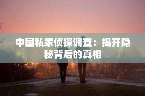 中国私家侦探调查：揭开隐秘背后的真相